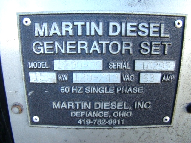 USED PREVOST BUS GENERATOR FOR SALE 15KW DIESEL - COMPLETE  Generators 