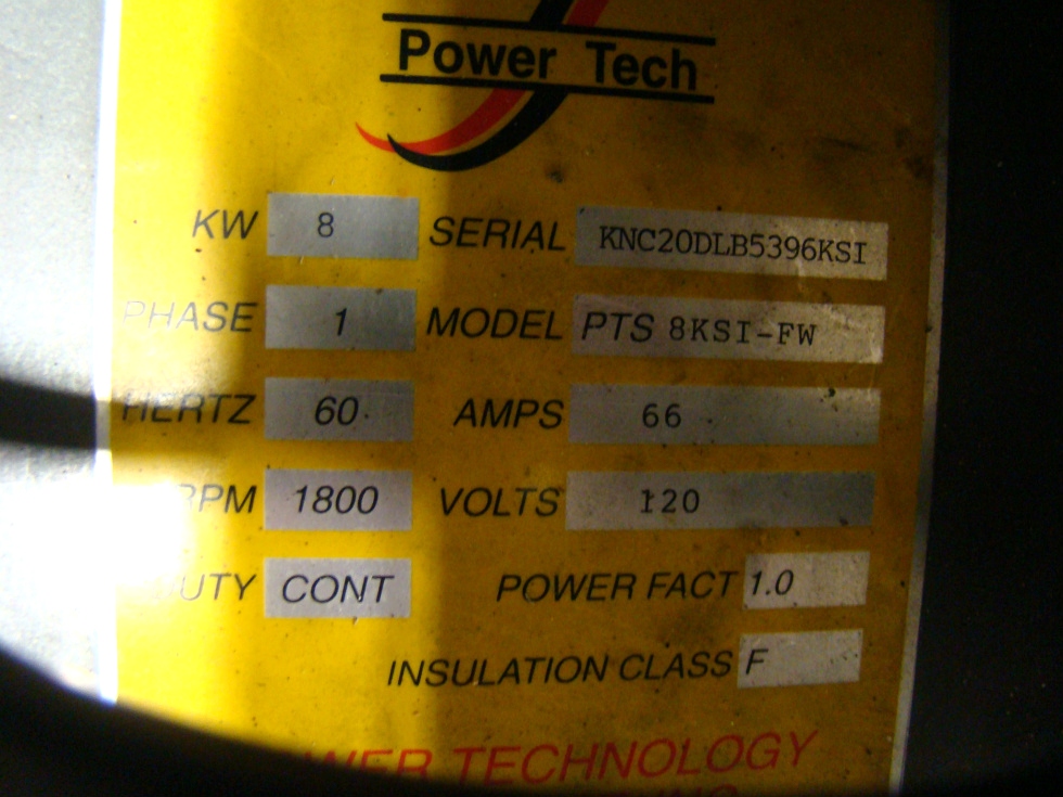 POWER TECH 8000 KW DIESEL GENERATOR ( SOLD ) RV/BUS/MOTORHOME PARTS Generators 