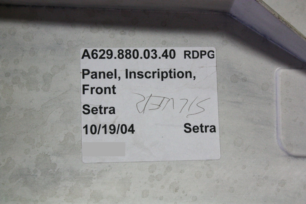 Setra Bus Front Inscription Panel For Sale RV Exterior Body Panels 