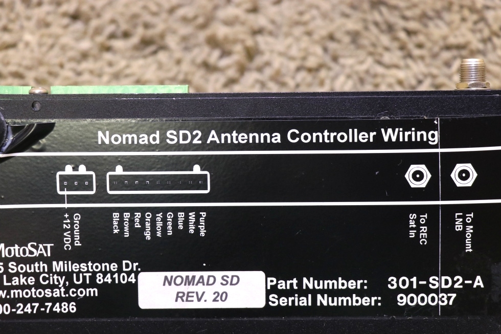 USED MOTORHOME MOTOSAT NOMAD SD2 ANTENNA CONTROLLER 301-SD2-A RV PARTS FOR SALE RV Electronics 