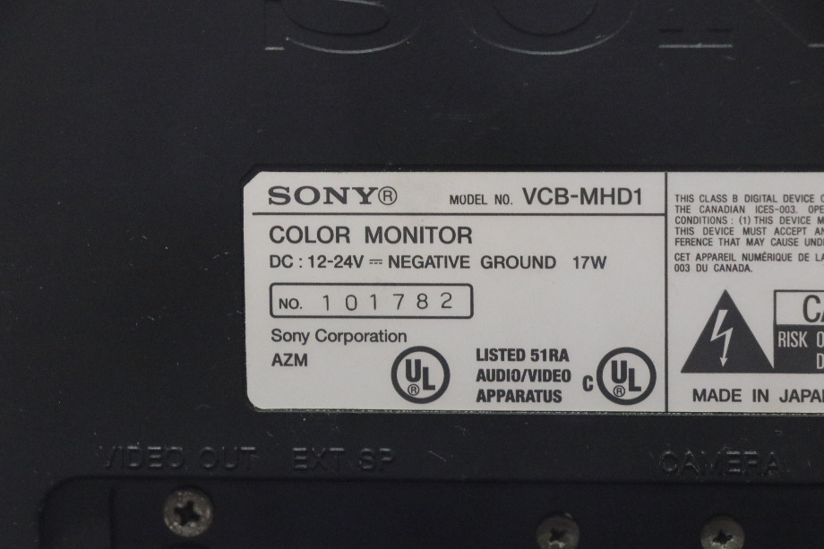 USED SONY VCB-MHD1 COLOR MONITOR MOTORHOME PARTS FOR SALE RV Electronics 