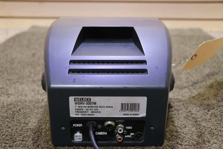 USED WELDEX B/W MONITOR WITH AUDIO WDRV-3007M RV/MOTORHOME PARTS FOR SALE RV Electronics 