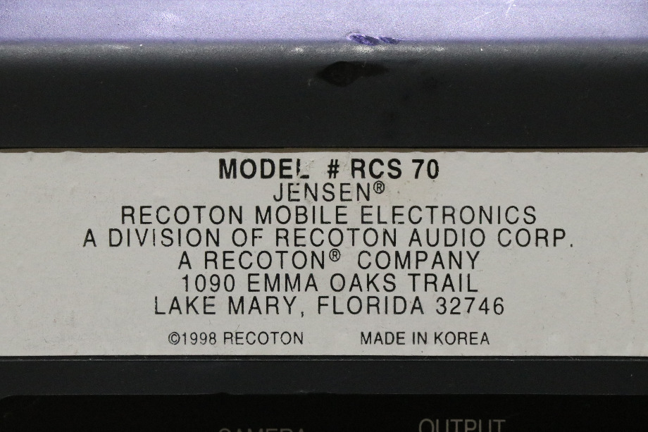 USED RV/MOTORHOME JENSEN MONITOR RCS 70 FOR SALE RV Electronics 
