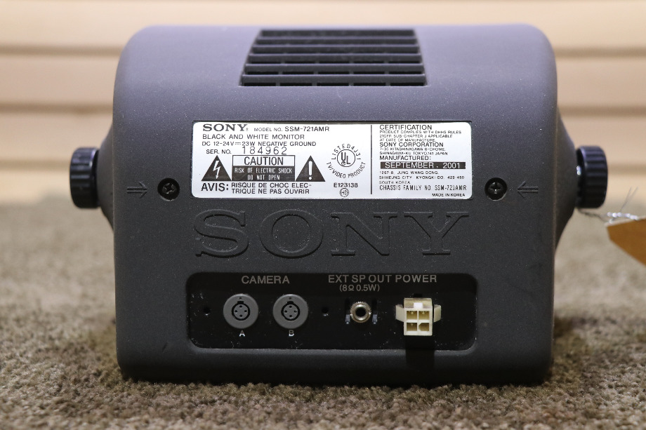 USED SONY B/W MONITOR SSM-721AMR RV/MOTORHOME PARTS FOR SALE RV Electronics 