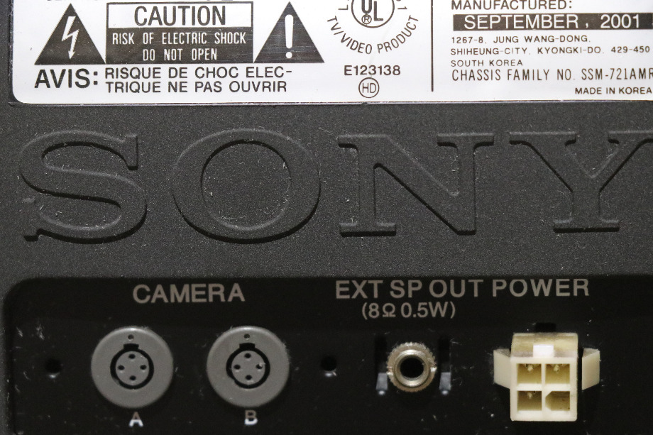 USED SONY B/W MONITOR SSM-721AMR RV/MOTORHOME PARTS FOR SALE RV Electronics 