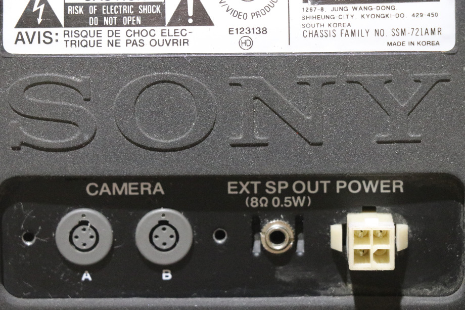 USED RV SSM-721AMR SONY B/W MONITOR FOR SALE RV Electronics 
