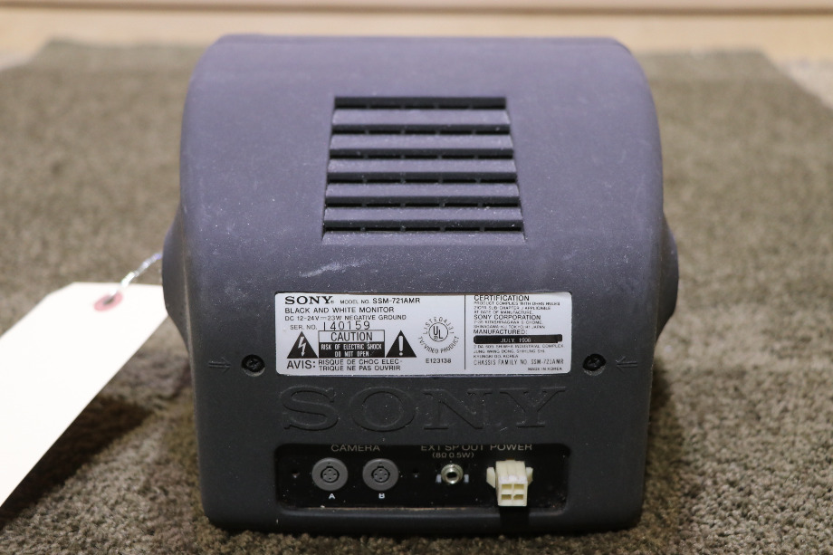 USED MOTORHOME SONY SSM-721AMR B/W MONITOR FOR SALE RV Electronics 