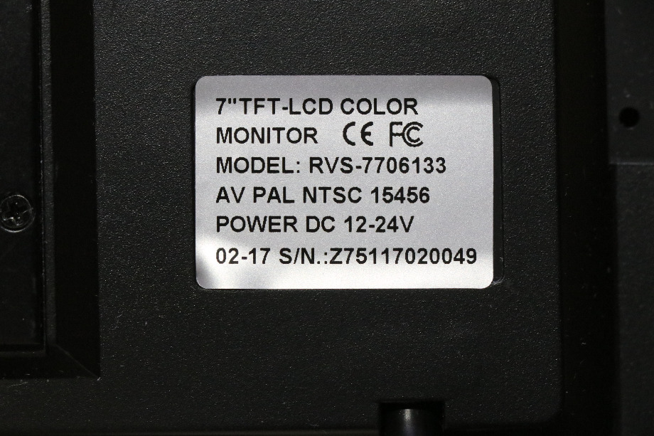 USED RVS-7706133 RVS 7 INCH TFT LCD COLOR MONITOR RV PARTS FOR SALE RV Electronics 