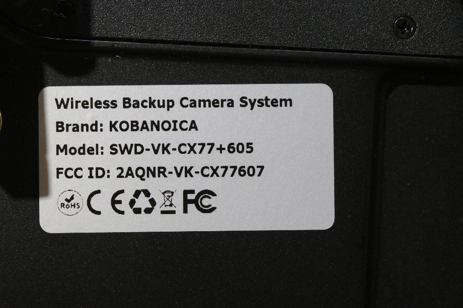 USED KOBANOICA SWD-VK-CX77+605 WIRELESS BACKUP MONITOR MOTORHOME PARTS FOR SALE RV Electronics 