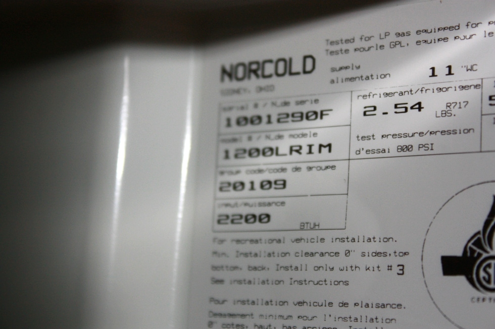 USED RV NORCOLD REFRIGERATOR 1200LRIM FOR SALE RV Appliances 