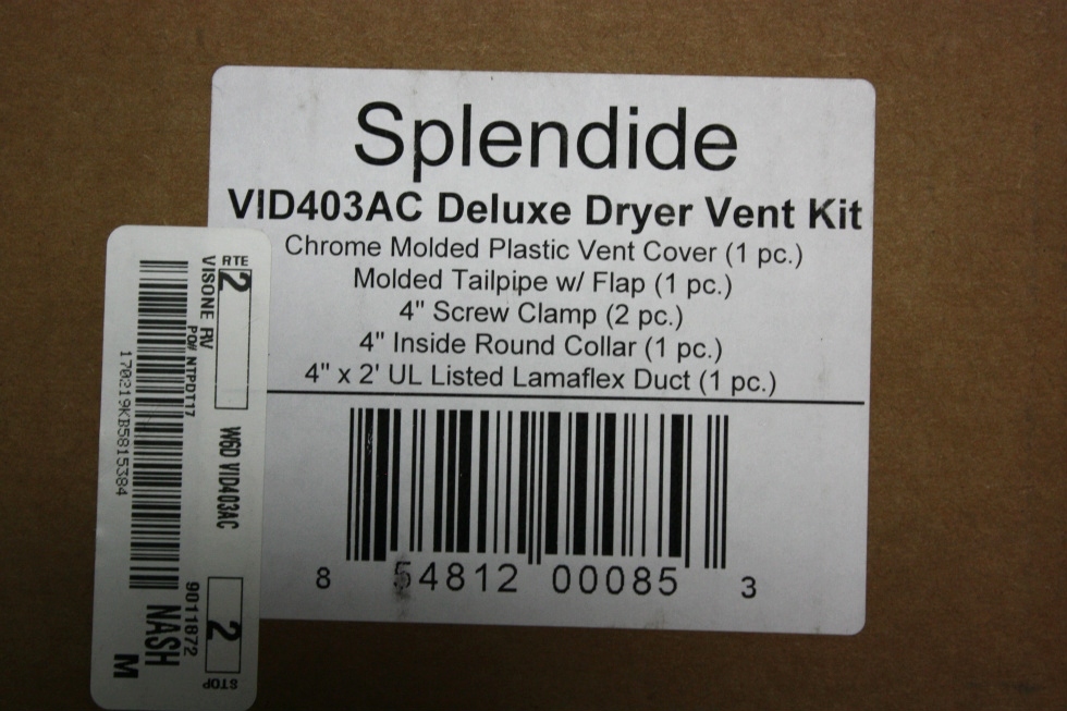 SPLENDIDE VID403AC DELUXE DRYER VENT KIT RV PARTS FOR SALE RV Appliances 