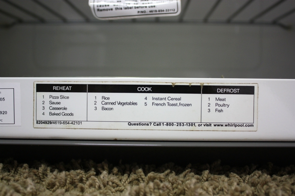 USED RV WHIRLPOOL MICROWAVE OVEN MH2155XPT-1 FOR SALE RV Appliances 