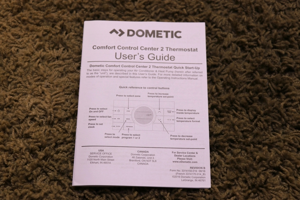 RV DOMETIC COMFORT CONTROL CENTER II 3314082.011 THERMOSTAT MOTORHOME PARTS FOR SALE RV Appliances 