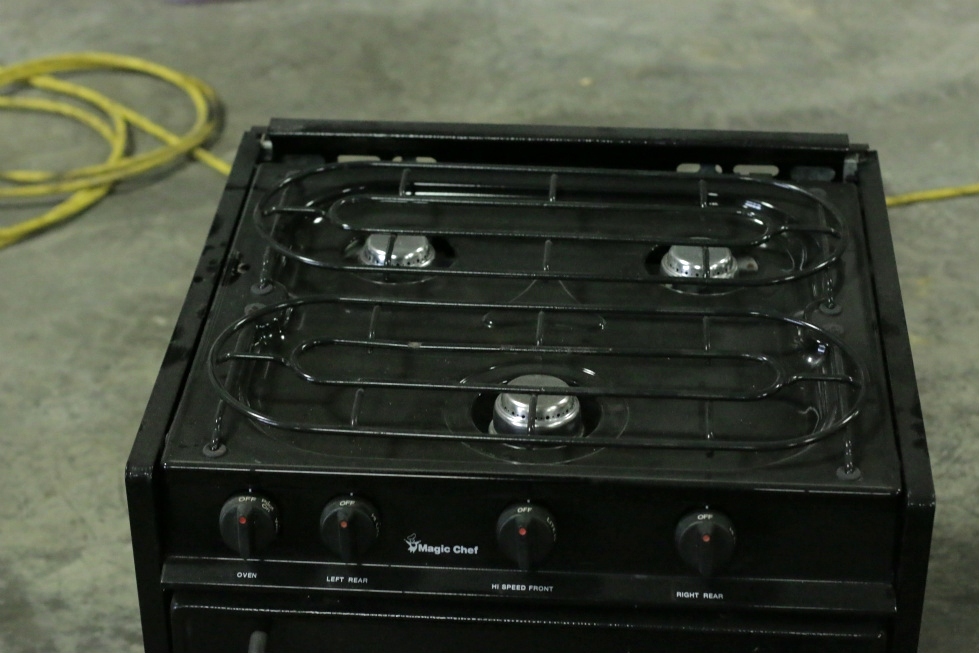 RV Appliances USED BLACK 4 BURNER MAGIC CHEF OVEN/STOVE CLY1231BOB RV