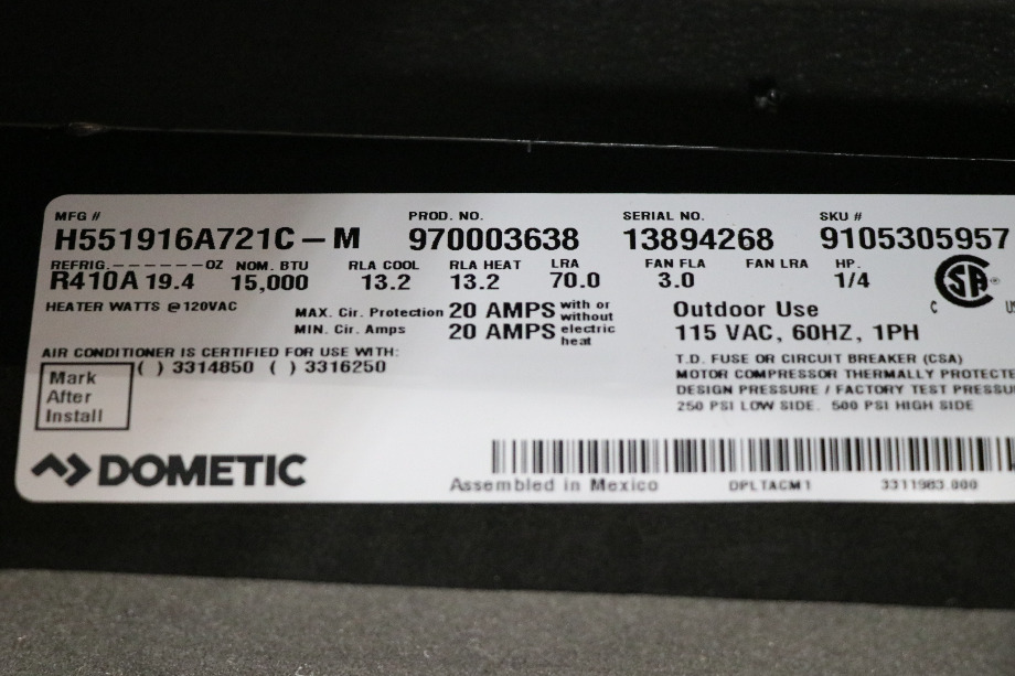 HEAT PUMP DOMETIC BLIZZARD NXT RV 15,000 BTU AIR CONDITIONER FOR SALE RV Appliances 