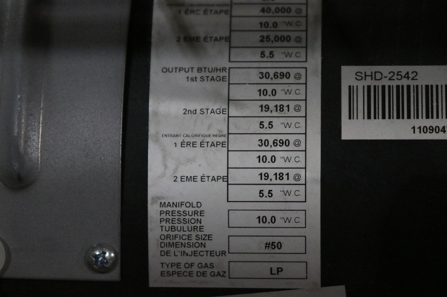 USED MOTORHOME SUBURBAN FURNACE SHD-2542 FOR SALE RV Appliances 