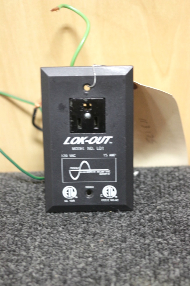 USED RV/MOTORHOME BLACK WALL OUTLET TV LOCK-OUT MODEL: L01 RV Interiors 