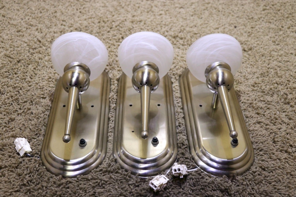 RV Interiors USED SET OF 3 RV INTERIOR WALL LIGHT FIXTURES FOR SALE