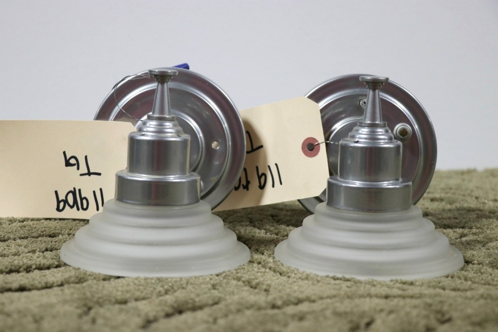 USED SET OF 2 ADJUSTABLE SCONCE WALL LIGHT FIXTURES RV PARTS FOR SALE RV Interiors 