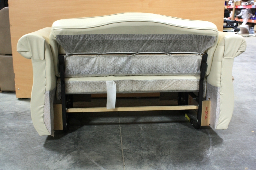 USED LEATHER/SUEDE FLEXSTEEL LOVESEAT WITH FOOT REST FOR SALE RV Furniture 