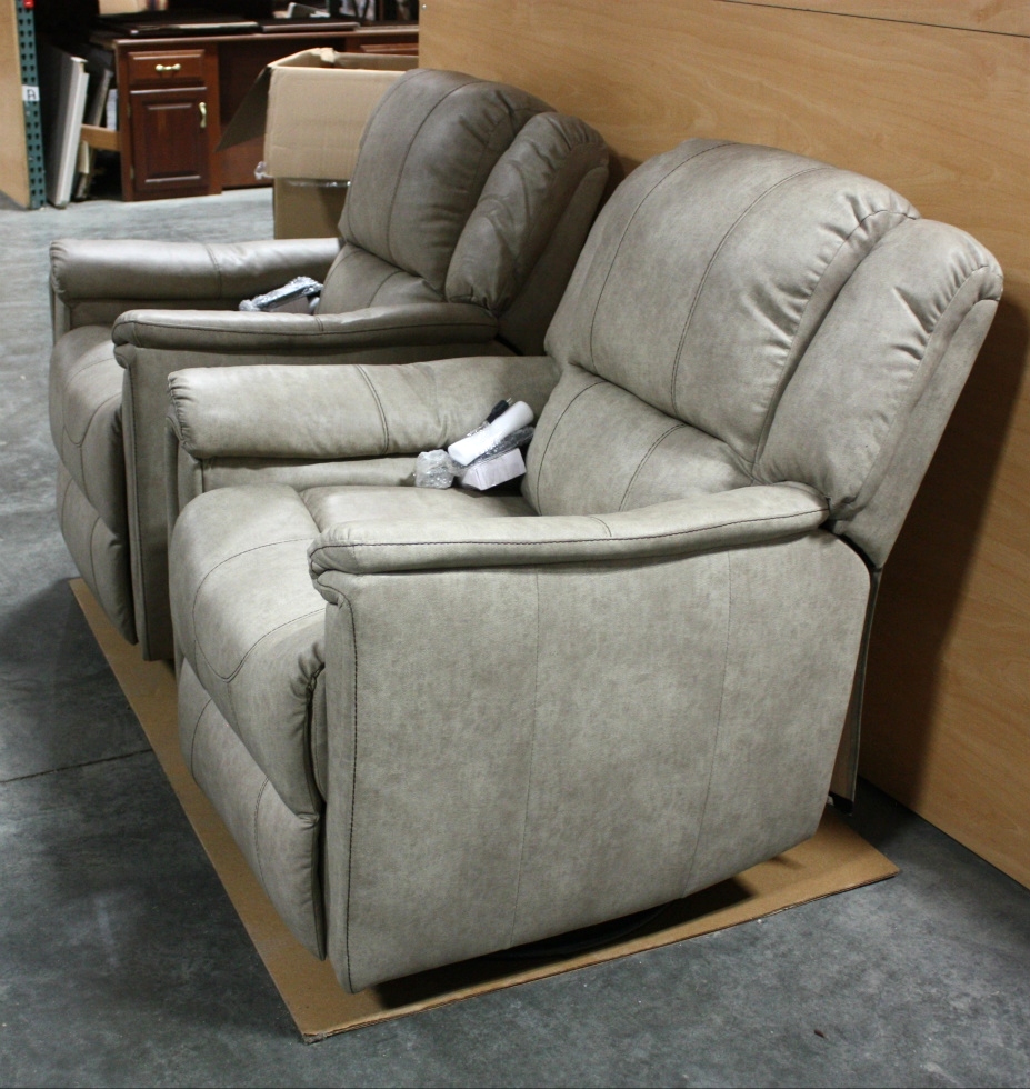 RV Furniture THOMAS PAYNE LEATHER VINYL SWIVEL GLIDER RECLINER SET FOR SALE RV Swivel Recliners