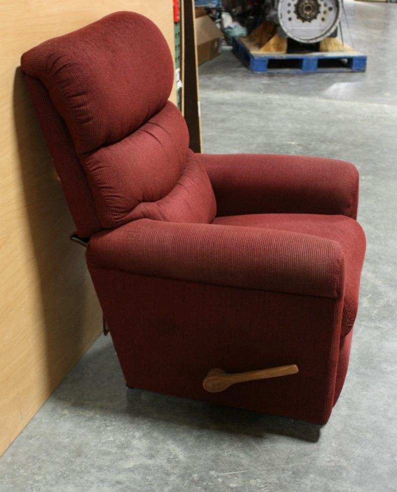 RV Furniture USED MOTORHOME RED CLOTH RECLINER FOR SALE RV Swivel
