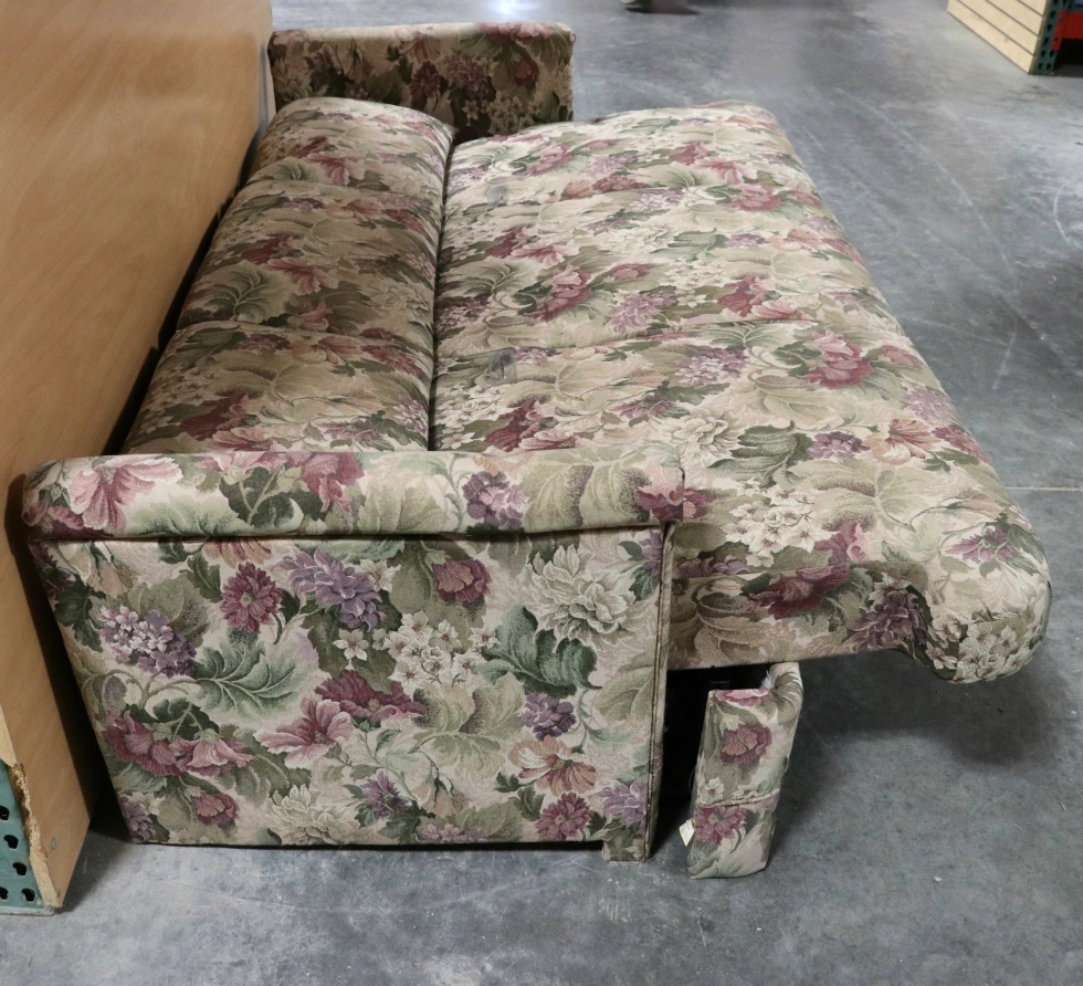 RV Furniture USED RV FLORAL PATTERN CLOTH JACK KNIFE SLEEPER SOFA
