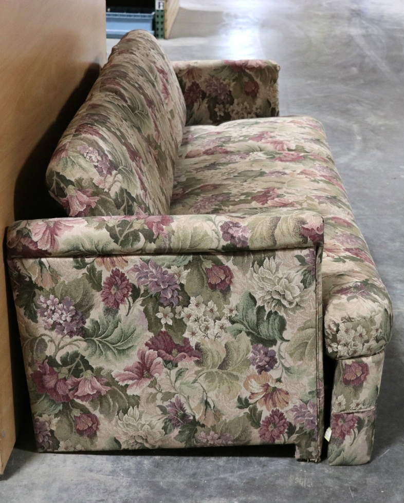 RV Furniture USED RV FLORAL PATTERN CLOTH JACK KNIFE SLEEPER SOFA MOTORHOME FURNITURE FOR SALE