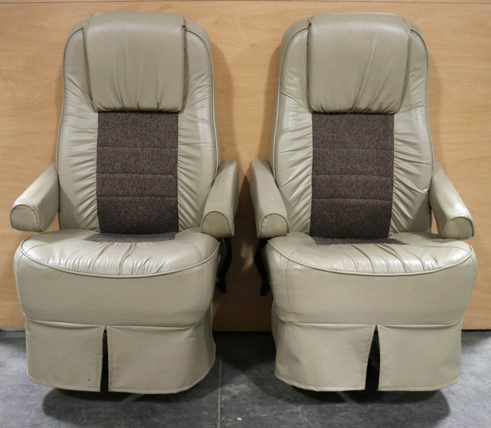 RV Furniture USED RV VINYL & CLOTH CAPTAIN CHAIR SET MOTORHOME