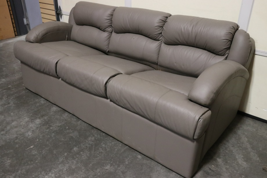 USED RV/MOTORHOME GREY PULL OUT SLEEPER SOFA WITH 2 FOOTREST FOR SALE RV Furniture 