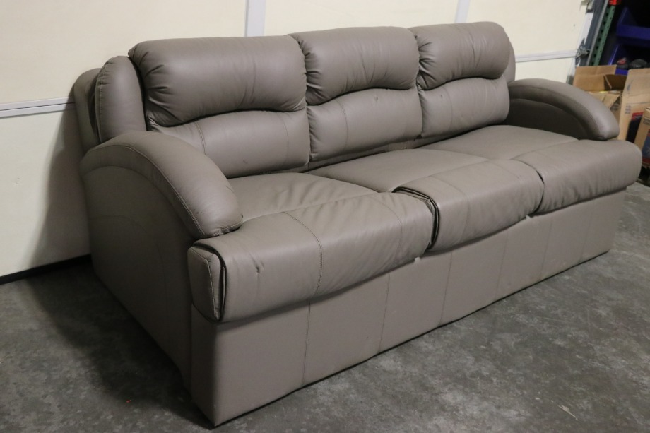 USED RV/MOTORHOME GREY PULL OUT SLEEPER SOFA WITH 2 FOOTREST FOR SALE RV Furniture 