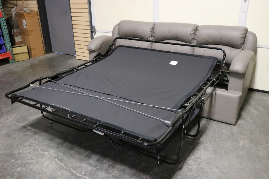 USED RV/MOTORHOME GREY PULL OUT SLEEPER SOFA WITH 2 FOOTREST FOR SALE RV Furniture 