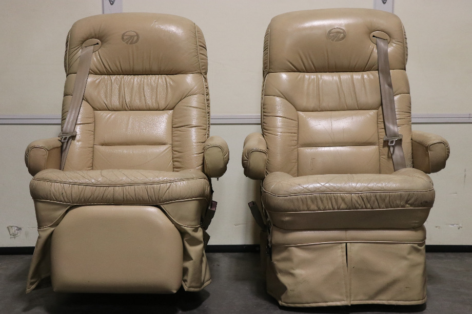 USED LEATHER MONACO CAPTAIN CHAIR SET RV/MOTORHOME FURNITURE FOR SALE RV Furniture 