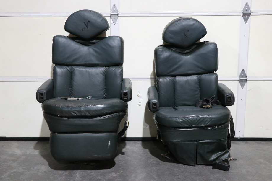 USED GREEN FLEXSTEEL CAPTAIN CHAIR SET RV FURNITURE FOR SALE RV Furniture 